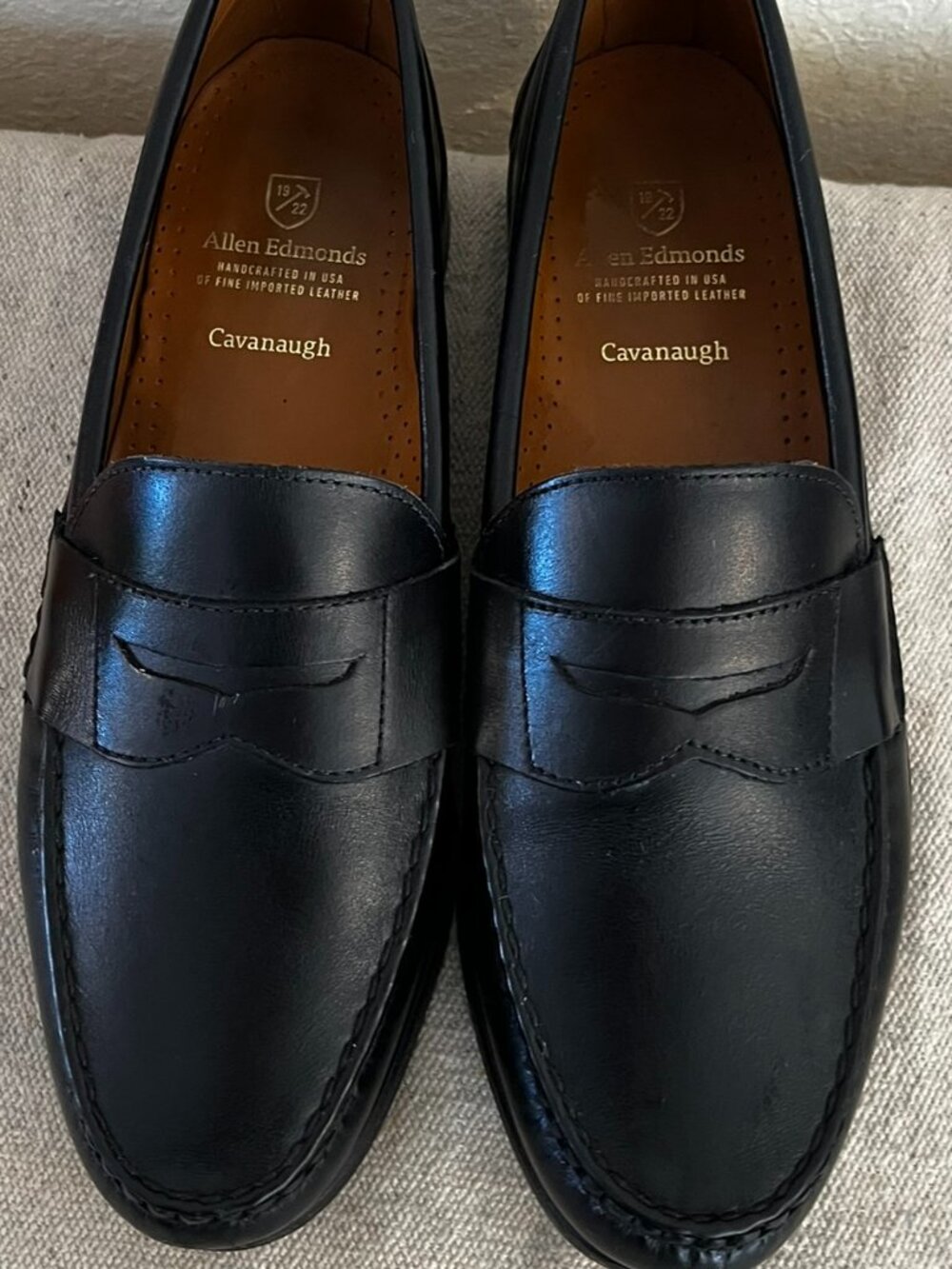 Allen Edmonds Men's Black Leather Office Business Cavanaugh Penny Loafers Sz 11